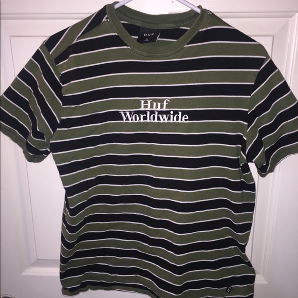 HUF Other - Men’s Huf Worldwide Green and Blue Striped T